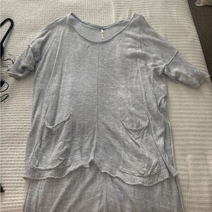 Free People Light Gray Tunic Top